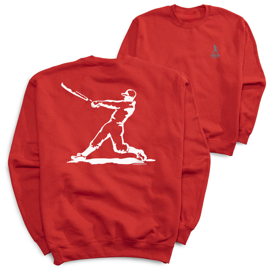 Baseball Crewneck Sweatshirt - Baseball Player (Back Design)