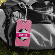 Soccer Bag/Luggage Tag - Personalized 2 Tier Patterns with Soccer Ball