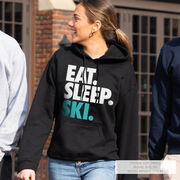 Skiing Hooded Sweatshirt - Eat Sleep Ski