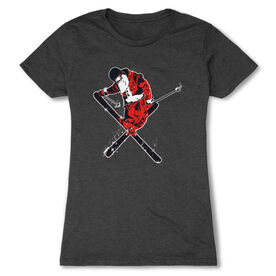 Skiing Women's Everyday Tee - Freestyle Santa