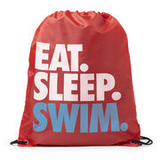 Swimming Drawstring Backpack Eat. Sleep. Swim.