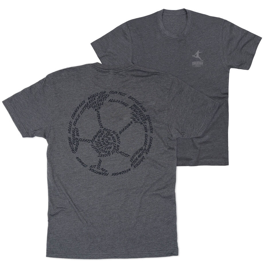 Soccer Short Sleeve T-Shirt - Soccer Words (Back Design)