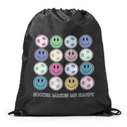 Soccer Drawstring Backpack - Soccer Makes Me Happy