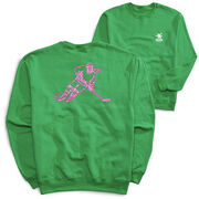 Hockey Crewneck Sweatshirt - Neon Hockey Girl (Back Design)
