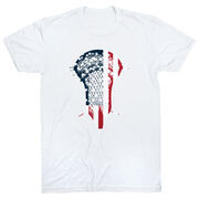 Guys Lacrosse Short Sleeve T-Shirt - Patriotic Stick