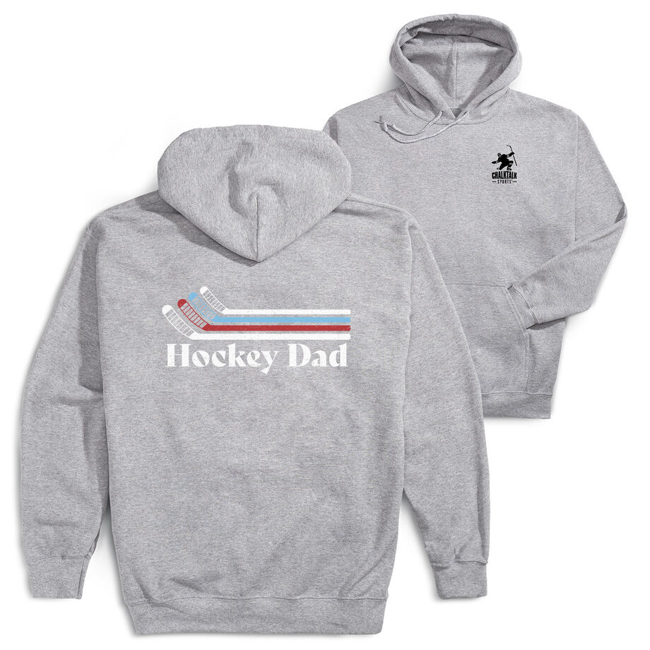 Hockey Hooded Sweatshirt - Hockey Dad Sticks (Back Design)