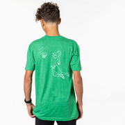 Basketball Short Sleeve T-Shirt - Basketball Player Sketch (Back Design)