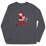 Baseball Long Sleeve Performance Tee - Home Run Santa