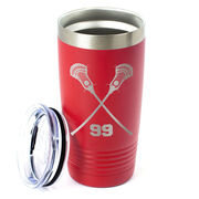 Guys Lacrosse 20 oz. Double Insulated Tumbler - Personalized Crossed Sticks