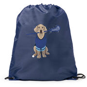 Guys Lacrosse Drawstring Backpack - Laxer the Lacrosse Dog