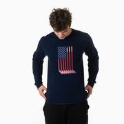 Hockey Tshirt Long Sleeve - American Flag