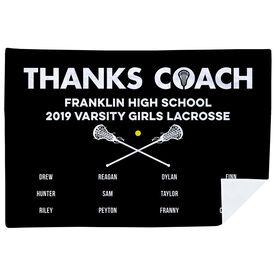 Girls Lacrosse Premium Blanket - Thanks Coach (Horizontal)