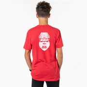 Hockey Short Sleeve T-Shirt - Ho Ho Santa Face (Back Design)