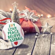 Baseball Round Ceramic Ornament - Word Christmas Tree