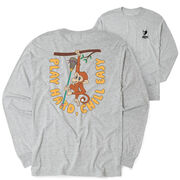 Guys Lacrosse Tshirt Long Sleeve - Play Hard, Chill Easy (Back Design)