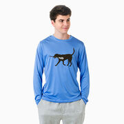 Guys Lacrosse Long Sleeve Performance Tee - Max The Lax Dog