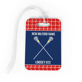 Girls Lacrosse Bag/Luggage Tag - Personalized Team Crossed Sticks