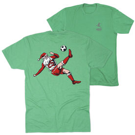 Soccer Short Sleeve T-Shirt - Soccer Santa (Back Design)