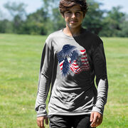 Guys Lacrosse Long Sleeve Performance Tee - Lacrosse Eagle