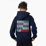 Hockey Hooded Sweatshirt - Bones Saying (Back Design)