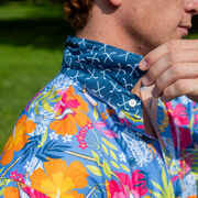 Hockey Performance Short Sleeve Button Down Shirt - Aloha