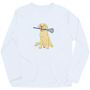 Girls Lacrosse Long Sleeve Performance Tee - Chase The Lax Dog