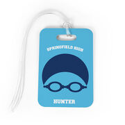 Swimming Bag/Luggage Tag - Personalized Swim Team Goggles and Cap