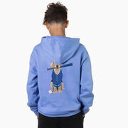 Baseball Hooded Sweatshirt - Dinger the Baseball Dog (Back Design)