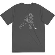 Hockey Short Sleeve Performance Tee - Hockey Player Sketch