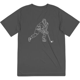 Hockey Short Sleeve Performance Tee - Hockey Player Sketch