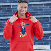 Baseball Hooded Sweatshirt - Dinger the Baseball Dog