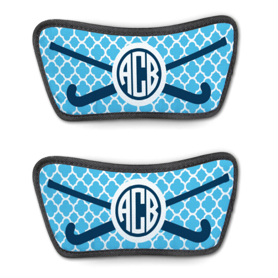 Field Hockey Repwell&reg; Sandal Straps - Personalized Monogram Stick with Quatrefoil Pattern - Personalization Image