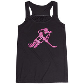 Hockey Flowy Racerback Tank Top - Neon Hockey Girl