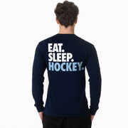 Hockey Tshirt Long Sleeve - Eat. Sleep. Hockey (Back Design)