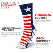 Basketball Woven Mid-Calf Socks - Stars and Stripes