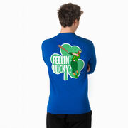 Baseball Tshirt Long Sleeve - Feelin' Lucky Baseball (Back Design)