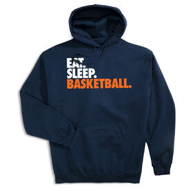 Basketball Hooded Sweatshirt - Eat. Sleep. Basketball. [Youth Medium/Navy] - SS