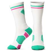 Pickleball Woven Mid-Calf Socks - Crossed Paddles - Miami