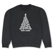 Lacrosse Crew Neck Sweatshirt - Merry Laxmas Tree