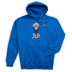 Guys Lacrosse Hooded Sweatshirt - Laxer the Lacrosse Dog
