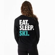 Skiing & Snowboarding Tshirt Long Sleeve - Eat. Sleep. Ski (Back Design)