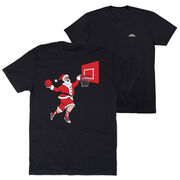 Basketball Short Sleeve T-Shirt - Slam Dunk Santa (Back Design)