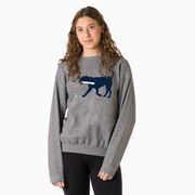 Baseball Crewneck Sweatshirt - Navy Baseball Dog