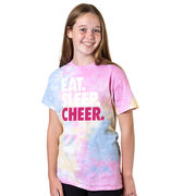 Cheerleading Short Sleeve T-Shirt - Eat. Sleep. Cheer Tie Dye