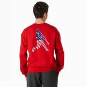 Baseball Crewneck Sweatshirt - Baseball Stars and Stripes Player (Back Design)