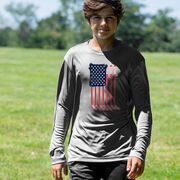 Hockey Long Sleeve Performance Tee - American Flag