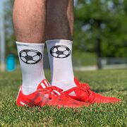 Soccer Woven Mid-Calf Socks - Soccer Ball