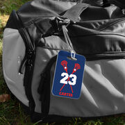 Guys Lacrosse Bag/Luggage Tag - Personalized Guys Crossed Sticks