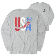 Soccer Tshirt Long Sleeve - USA Patriotic (Back Design)