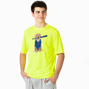 Baseball Short Sleeve Performance Tee - Dinger the Baseball Dog